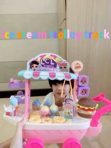 Frozen Elsa Ice Cream Stall Dessert Truck Food Candy Shop Candy Ship Trolley Pretend Play Masak