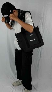 Tas Tote Bag Pria Casual Utility Bag Hitam