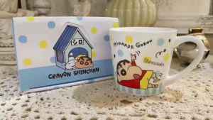 Ly Crayon Shinchan phong cách hoạt hình màu xanh da trời  dễ thương-Cute blue cartoon style Crayon Shinchan cup