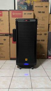 Kevler DJX-1500 15 Inch 800 Watts Portable Active Speaker System with wireless mic and build in battery (Party Boom Box)