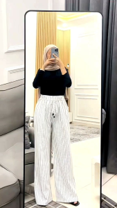 Everyday Pants - Kulot Salur Wanita JUMBO Terbaru Celana panjang Knit