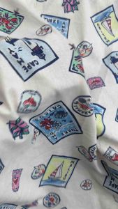 Vải linen in họa tiết hoa lạ mắt .Khổ vải 14m