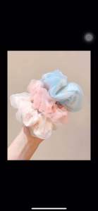 (Ready Stock 现货🇲🇾) Korean Style Sweet Floral Mesh Double Layer Bun Head Ponytail Hair Band 韩版甜美碎花网纱双层丸子头马尾发圈发绳