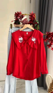 ●ECLAIRE● 043 Kemeja Collar Longsleeves Natal Christmas Xmas Premium 8103