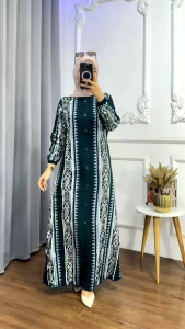 GAMIS TWIILL CAP MALAMAN MOTIF SALUR UNTU HIJAU BISA COD RAYON