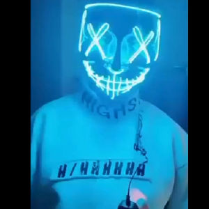 Light Up Mask Led Purge Glow Mask Scary Scream Halloween Party Props with 3 Light Models