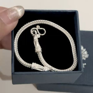 เงินแท้ 925/ สร้อยข้อมือเงินแท้ ลายสี่เสาหัวจรวด หนา 3 มิล