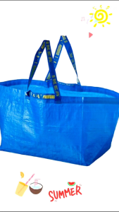 ถุงหิ้วใหญ่ สีน้ำเงิน ฟรัคต้า FRAKTA 55x37x35 cm./71ลิตร