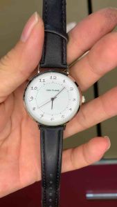 Đồng hồ nam SUN FLAME Quartz size 38mm máy vàng MIYOTA 2035 mặt trắng hai lòng cocj số học trò dây da còn sử dụng tốt