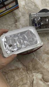 1 đôi đèn pha điện tử siêu sáng 10x16cm kính dày lắp cho ô tô 12v 24v