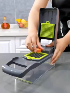 Alat Dapur Box Set Parutan Serbaguna Penampung Slicer Draining Basket Dapur Eco -friendly/Parutan Multifungsi Slicer Kitchenware Praktis-Alat Pengiris Pemarut Dapur 14 in 1 Mata Pisau Tajam / Parutan Pengiris Pisau Sayuran Buah Dapur Memasak Praktis