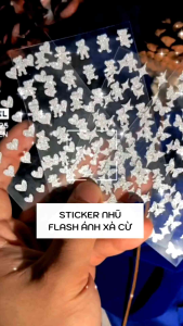 Sticker nhũ Flash ánh xà cừ dán móng trang trí nail siêu sáng