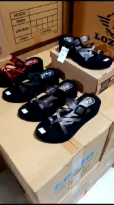 LOZTA Sendal Wedges Motif Jepit Silang Wanita Kekinian Terbaru