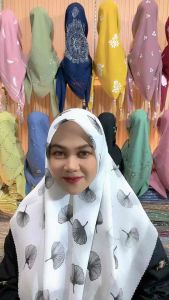 Hijab Segi Empat Potton Star Tassel Motif Jamur