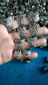 20pcs/1Kodi Ring Emban Akik Alpaka Super Model Ikat Mahkota Atau Sisir