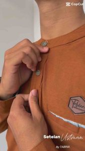 Tabina Kemeja Couple Ayah dan Anak Lengan Panjang Seri Ustman usia 2 tahun hingga Dewasa XXL LD 124