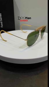 แว่นกันแดดขาเกี่ยวหน้าศูนย์0 เลนส์เขียวอมดํา กรอบทอง