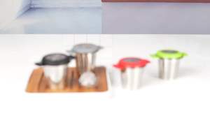 Dụng cụ lọc trà inox 304 nắp quai đệm silicon chống nóng lưới lọc siêu mịn lọc sạch mọi cặn trà