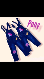 new anavill vairal budak overall denim jens pony. size -2y- 12y