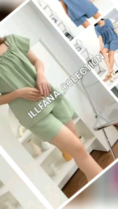 setelan baju tidur wanita bahan katun Crinkle Airflow premium