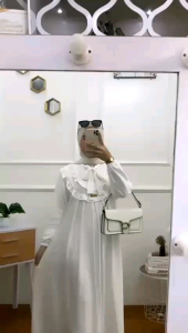 RIJKINA DRESS GAMIS WANITA BAHAN POLO LINEN - dress wanita kekinian model terbaru polos - gamis busui wanita murah - gamis kekinian wanita