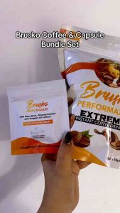 Brusko Performaxx Coffee & Capsule Bundle Set - Energy Mix for Power Stamina Focus Clarity Bold Taste Aroma Natural Ingredients | 1 Pouch Brusko Coffee (10 Sachets) + 1 Pouch Brusko Capsule 5pcs.