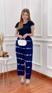 CELANA PANJANG TIE DYE CELANA TIDUR WANITA BAHAN RAYON ADEM C