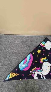 Voal Printing & Hijab Instan Anak Motif Unicorn Hitam