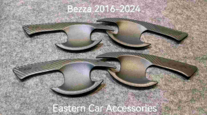 Car Door Handle Bowl BEZZA 2016-2024 3D Carbon Cover Protector Anti Scratch Accessories