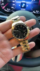 นาฬิกา แบรนด์ Taurus รุ่น TR-987 สีทองหน้าปัดดำ