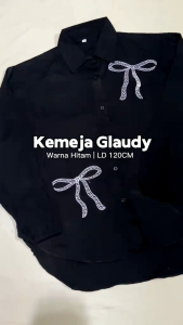 Luna Blouse Atasan Pita Bordir Wanita Terbaru Kemeja Pita Coquette