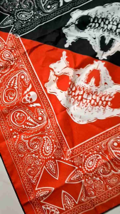 slayer bandana syal bahan tebal cotton polyester scraft masker motif band music - multifungsi masker fashion