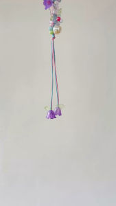 สร้อยข้อมือดอกไม้ เชือกเทียน ปรับขนาดได้ | สร้อยข้อมือแฮนด์เมด สไตล์พาสเทล