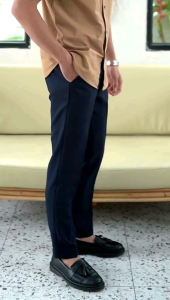 Celana Bahan Formal Slimfit Dark Grey - Fumio Navy Trousers