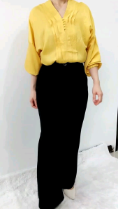 2890 DENISSA V NECK TOP - BAJU LENGAN BALON –BLUS IMPORT – BLUS PREMIUM – PREMIUM QUALITY – KEKINIAN – BAJU KOREA-BLUS LENGAN PANJANG- KEMEJA KOREA – KOREA STYLE – CASUAL – BASIC – KEKINIAN – BAJU IMPORT – JUAL KEMEJA IMPORT – OLSHOP JKT - KEMEJA KANTOR