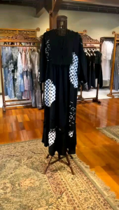 Rihanna Dress Tensel Rayon by Dian Pelangi: Busana Muslim Baju Maxi Gamis Kaftan Abaya Outfit Busui Casual Formal Pesta Kondangan Lebaran Wanita Hijaber Cantik Anggun Modis Modern Simple Elegan Mewah Model Korea Terbaru Motif Hitam Kekinian