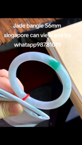 Jadeite bangle/jade bangle 56mm can view and try singapore/grade A type Burmese jade