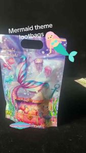 30pcs Mermaid Loot Bags Ziplock Party Favor Bags Birthday Giveaway Pouch Under The Sea Theme