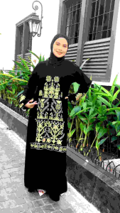 [ bordir istana ] abaya gamis hitam jet black saudi turkey umroh haji trend outfit 2025