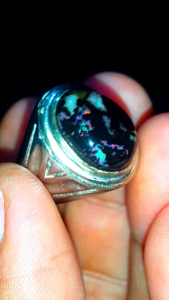 Cincin Batu Black Opal Sempur Banten Natural Jarong Bahan Ranting