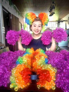 1 รูปร่างอุบะมาลัย 2 ข้าง ณ 25 วัน วิกผมดำดง ลิเกดำดง แอฟโฟร่ ที่คาดผมแฟนซี เครื่องประดับศีรษะ เส้นกระชับ สำหรับ Headband มีสีเพียง 5 ราย กับ 28 ซม