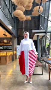 Midi Dress Merah Putih Kemerdekaan Agustusan