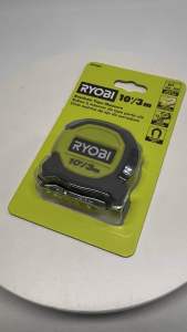 RYOBI RHTM9 10ft/3m Keychain Tape Measure features imperial and metric unit markings for added user versatility. It has a durable impact resistant body that helps protect against drops and a nylon coated blade that extends the life of your tape measure