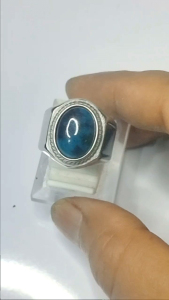 cincin batu bacan Doko majiko asli dim 14x10x5 ring monel silver