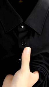 Kemeja Hitam Pria Lengan Panjang Baju Hem Kemeja Formal Casual Bahan Katun Premium