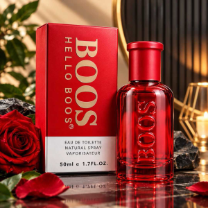 BOOS Perfume Eau de Natural Spray Vaporisateur 50ml Red Perfume Bottle with Box and Rose