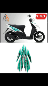 Stiker Striping Lis Les Motor Yamaha Mio Smile 2011 Putih Standar Full Set