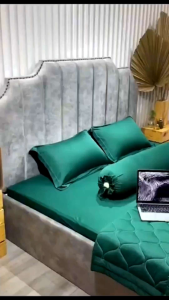 Bộ grap thun Hàn Quốc mịn mát bộ ga thun màu xanh rêu