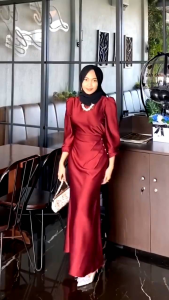 Elora dres sattin premium baju kondangan wisuda/lebaran