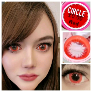 คอนแทคเลนส์ บิ๊กอาย รุ่น Circle มีสีแดง / Red ฮาโลวีน คอสเพย์ มีค่าสายตาปกติ (0.00)